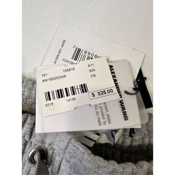 T by Alexander Wang Pull-on Stripped Combo Skirt Heathered Grey Poplin Hem Size - Picture 4 of 11